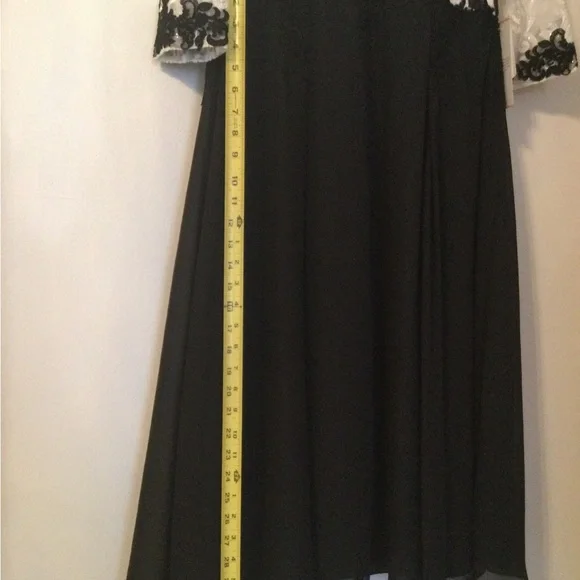 JJs House Black and White Gown with Bateau Neckline - Picture 10 of 14